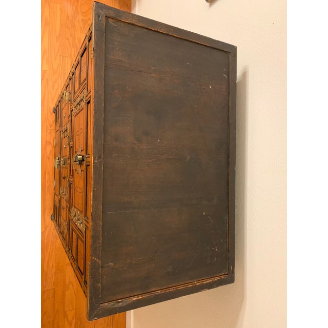 Beautiful stunning and rare Antique Decorative Chinese cabinet inlaid and made from softwood, circa 1890. A statement...