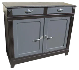 Antique Black & Grey Natural Wood Buffet
