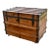Antique Edwardian Style Pine & Metal Steamer Trunk For Sale