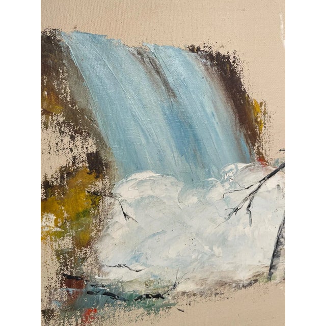 Cream 1970s Vintage Abstract Landscape Still Life Impasto Original Oil Painting on Canvas For Sale - Image 8 of 10