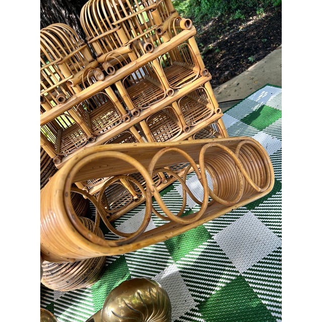 Gabriella Crespi Vintage Italian Pencil Reed Wine Rack For Sale - Image 4 of 5