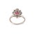 Vintage 18k White Gold Gia 3.93ctw Burma Ruby Halo Diamond Floral Cocktail Ring, Size 6.5 For Sale In Houston - Image 6 of 8