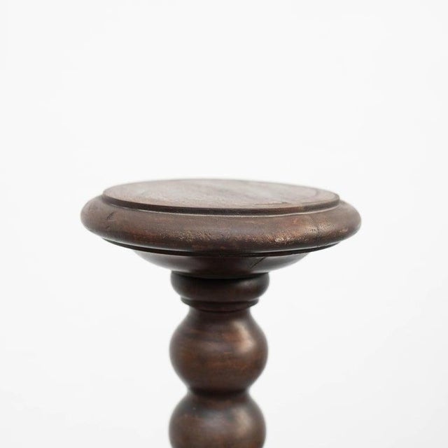 Mid-Century Modern Spanish Wooden Pedestal, 1950 For Sale - Image 3 of 18