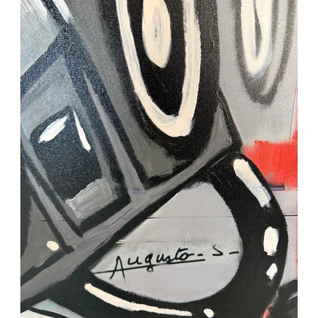 Augusto-S, Pig & Boombox, 2005, Oil Painting on Canvas, Framed For Sale - Image 7 of 11