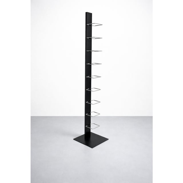 Black Self-Supporting Bookcase in Steel, Italy For Sale - Image 8 of 8