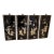 Vintage Asian Chinoiserie Black Lacquer Wall Plaques Art With Mother-of-Pearl Inlay For Sale