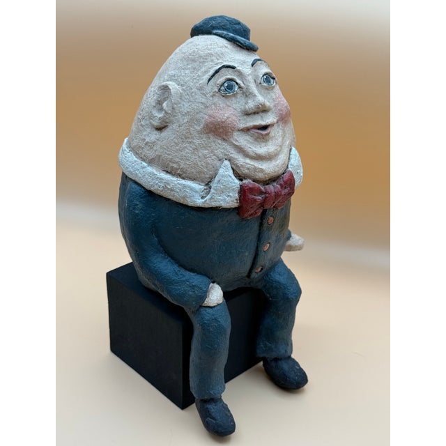 Vintage Papier-Mâché Humpty Dumpty Folk Art Shelf Sitter For Sale In Seattle - Image 6 of 11