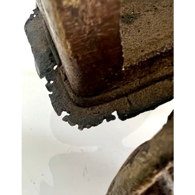 Antique Cast Metal Temple Toy , Early 20th Century Horse & Carriage Sculpture For Sale - Image 11 of 17