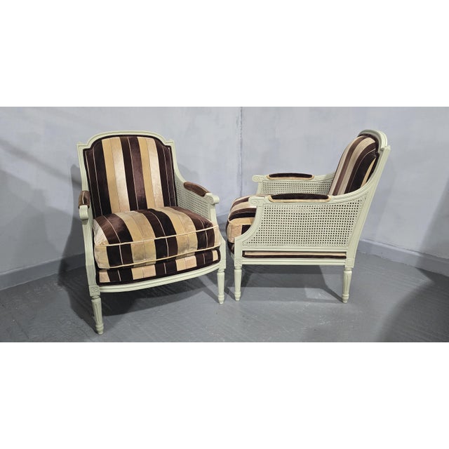 French Bergere Armchairs, 1920s, Set of 2 For Sale - Image 3 of 12
