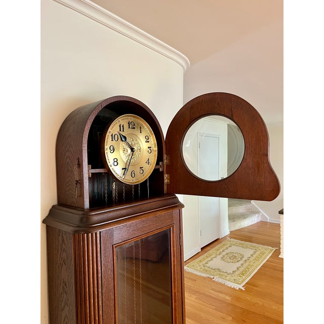 Traditional Jauch Brothers Clock Factory German Antique Grandfather Clock For Sale - Image 3 of 11
