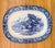 Vintage Import Blue Transferware Platter With Trees and Castle For Sale - Image 4 of 8