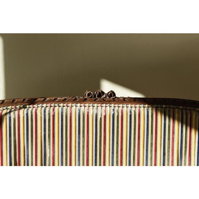 Louis XVI Style Bench in Velvet, 1940s For Sale - Image 6 of 8