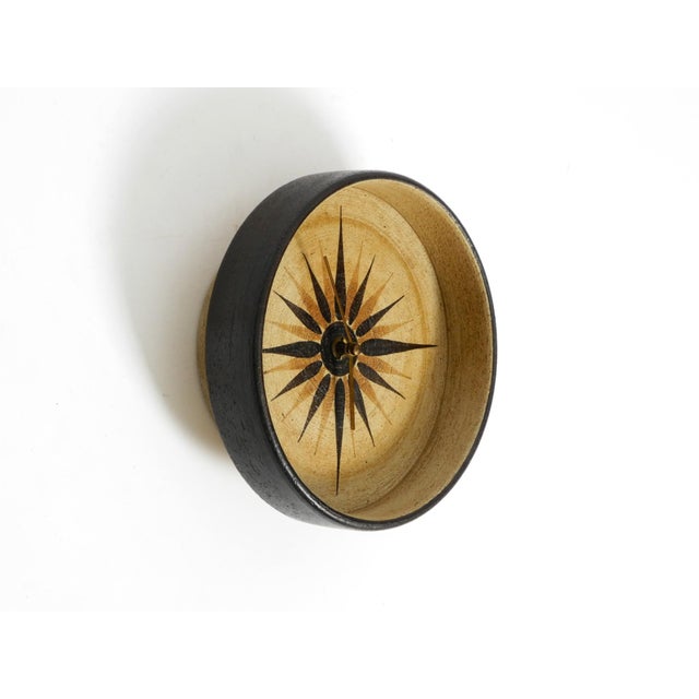 1970s Handmade Round Ceramic Wall Clock, 1970s For Sale - Image 5 of 18
