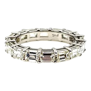 3.86 Ct Emerald Cut East West Eternity Ring Size 6