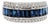 18k 750 Solid White Gold Natural Diamond and Natural Sapphire Band Ring, Size 7 For Sale