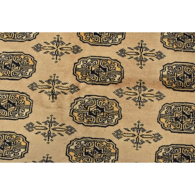 Textile Bokhara Rug 5’1” X 7’10” Beige Wool Tribal Hand-Knotted Oriental Carpet For Sale - Image 7 of 12