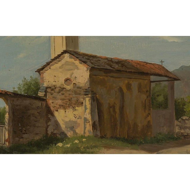 1940s Mid-Century Italian Oil on Canvas Landscape For Sale - Image 5 of 9