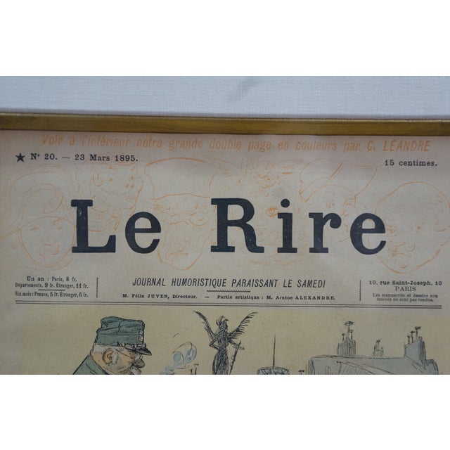 4 Antique Le Rire French Belle Epoque Satirical Comic Journal Framed Art 20" For Sale - Image 16 of 18