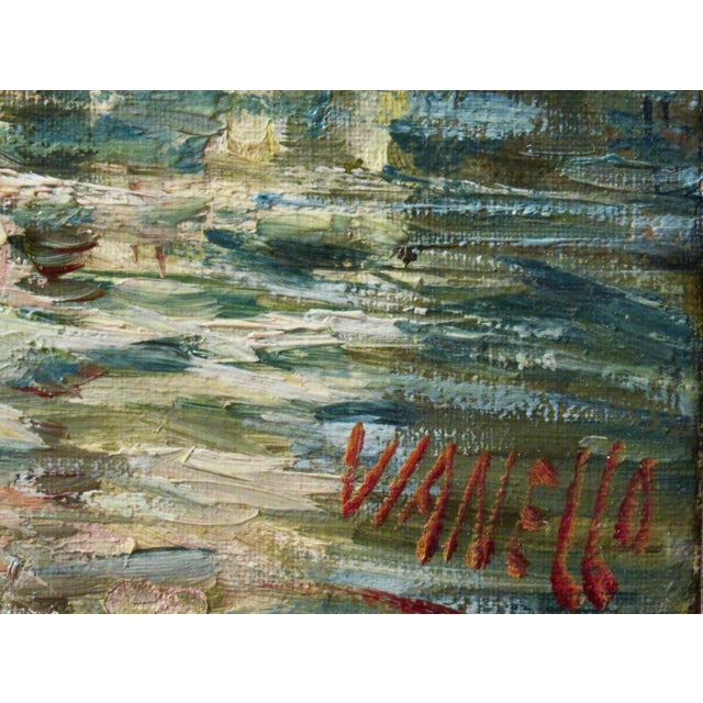 Marcello Vianello View Of Busy St. Mark'S Square With The Doge'S Palace C. 1950 Painting For Sale In San Francisco - Image 6 of 8