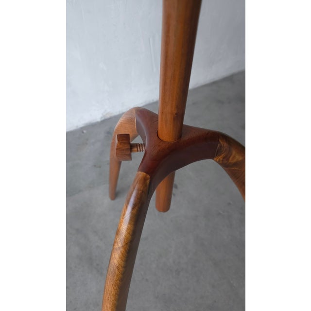Sculpted Walnut Studio Craft Music Stand, Signed For Sale - Image 13 of 14