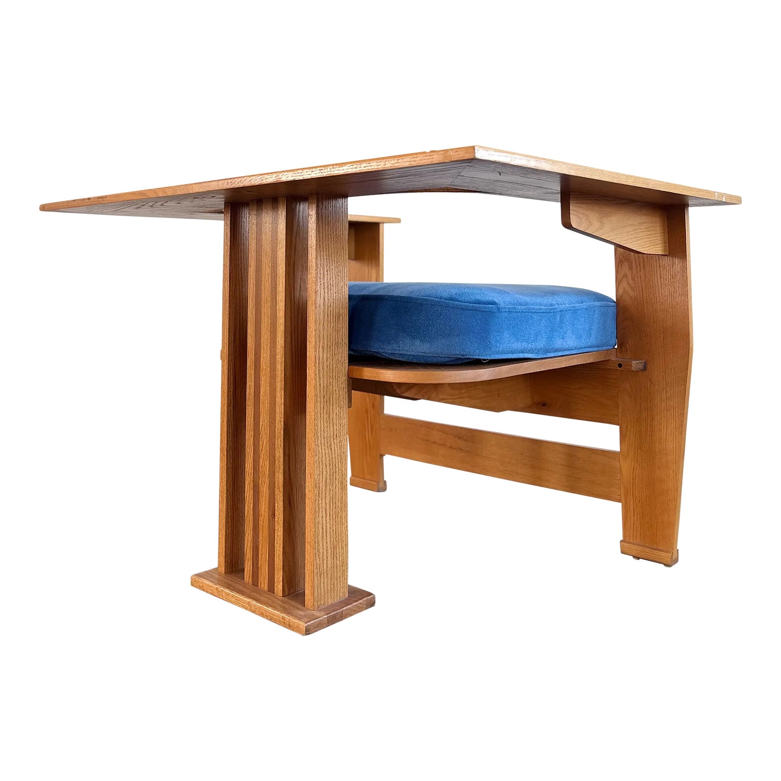 Sculptural Frank Lloyd Wright Style Oak Chair | Chairish