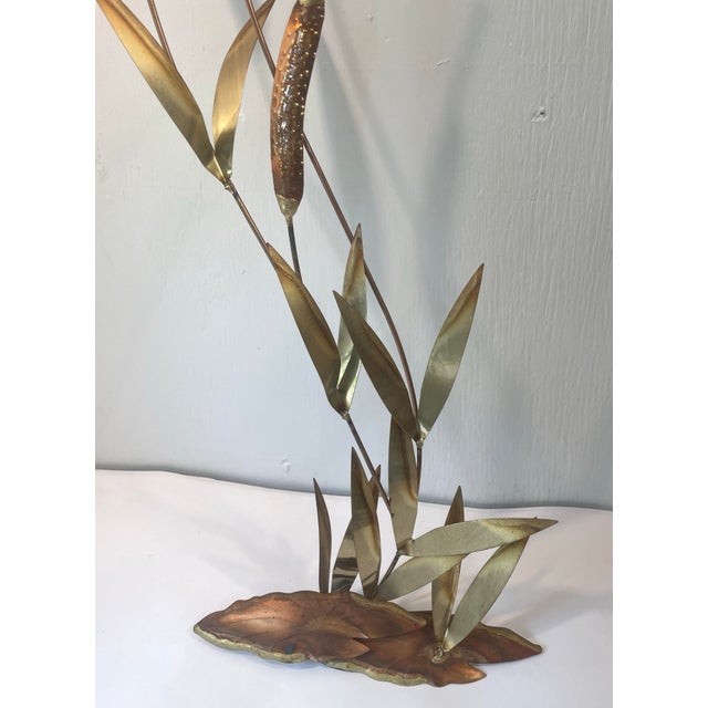 Mid-Century Modern Vintage Brutalist Jere Style Metal Cattail12 Wall Art For Sale - Image 3 of 5