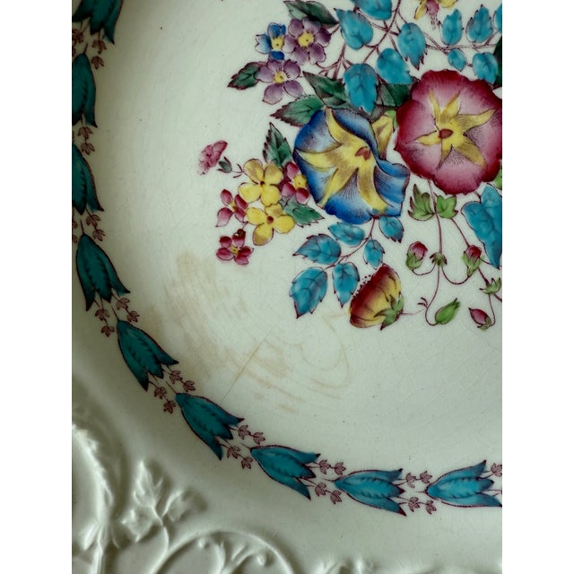 Set of 9 Wedgwood Dinner Plates in the Morning Glory Pattern For Sale - Image 13 of 13