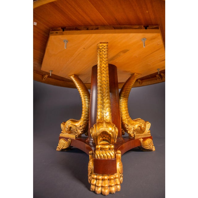 Mid 20th Century George IV Regency Style Mahogany Gilded Center or Dining Table For Sale - Image 5 of 6