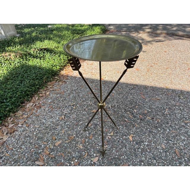 Brass Italian Neoclassical Style Brass Arrow and Quiver Table For Sale - Image 8 of 12