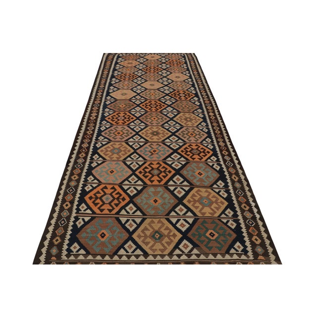 Tribal 1960s Vintage Afghan Tribal Kilim Gallery Runner Rug With Medallions For Sale - Image 3 of 7