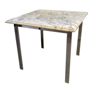 Vintage Mid Century Modern Marble Table With Chrome Legs For Sale