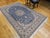 Vintage Persian Nain Area Rug, Hand-Knotted Wool & Silk, Floral Pattern, 6x9, Royal Blue & Ivory For Sale - Image 4 of 16