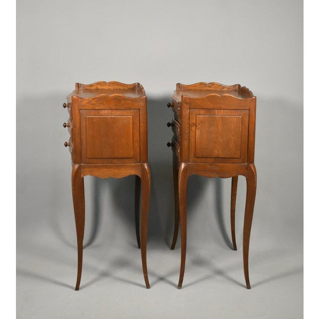Vintage French Oak Bedside Tables, 1950s, Set of 2 For Sale - Image 10 of 16