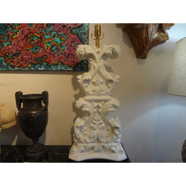 Pair of Hollywood Regency Dorothy Draper Plaster Lamps For Sale - Image 12 of 13