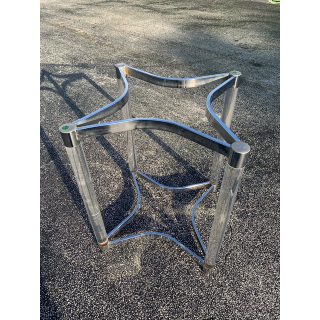 1970s Lucite and Chrome Dining Base For Sale - Image 4 of 10
