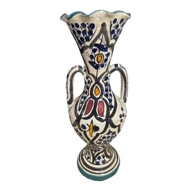 Spanish Antique Petite Vase – Handcrafted Vintage Ceramic For Sale