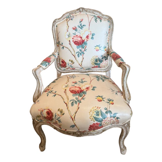 Pair of Louis XV Style Painted French Bergeres For Sale
