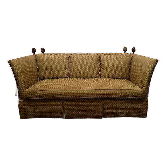 1980s Vintage Sherrill Furniture Knole Style Hollywood Regency Sofa For Sale