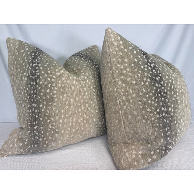 Transitional Antelope Chenille in Natural 22" Pillows-a Pair For Sale - Image 3 of 3