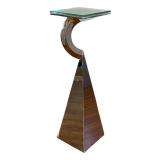 Norton Stainless Steel Pedestal Table For Sale
