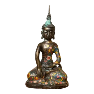 Antique Cloisonné Bronze Seated Buddha