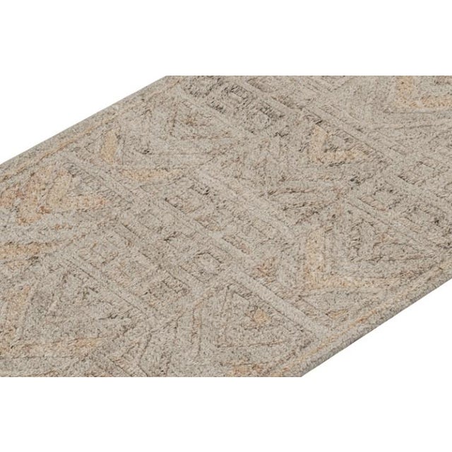 2010s Rug & Kilim’s Scandinavian Style Outdoor Runner With Greige Geometric Patterns For Sale In New York - Image 6 of 7