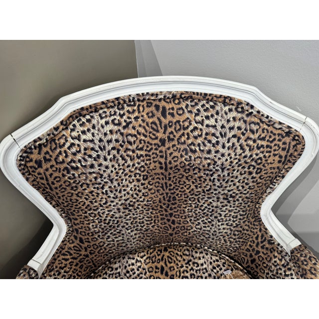 Mid 20th Century Vintage French Bergere Cheetah Chairs, 2 Pieces For Sale - Image 5 of 5