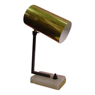 1960s Brass Cylinder Spot Desk Lamp For Sale