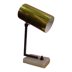 1960s Brass Cylinder Spot Desk Lamp