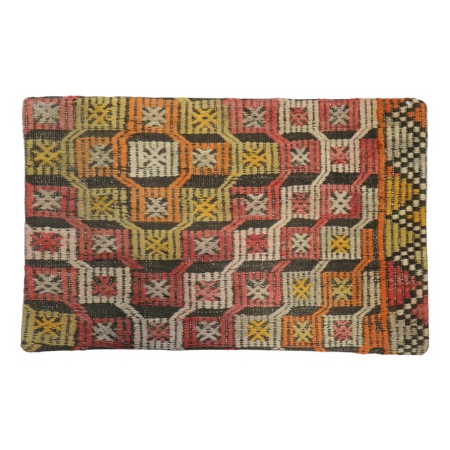 Pasargad Home Vintage Kilim Pillow Case, Multicolor For Sale