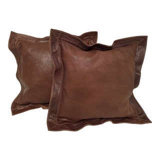 2000s Leather Ralph Lauren Pillows- Set of 2 For Sale