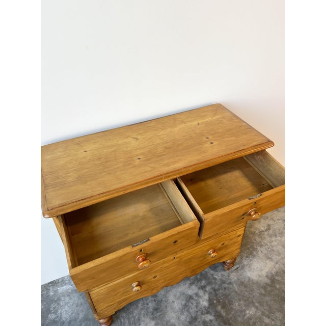 Wood Antique Victorian Pine Chest of Drawers, 2 Over 3 For Sale - Image 7 of 10