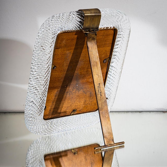 Set of Three Murano Glass Table Frames by Barovier & Toso, Italy, Mid-20th Century For Sale - Image 10 of 11