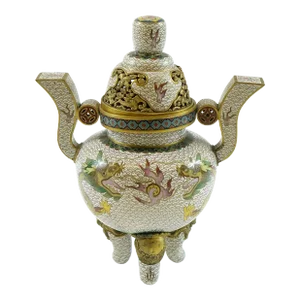 Early 20th Century Chinese Cloisonne Tripod with Top